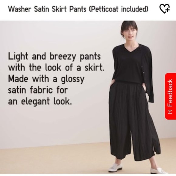 Uniqlo - Washer Pastel Orange Satin Skirt Pant Wide Leg Pull On - Size XS - Picture 5 of 15